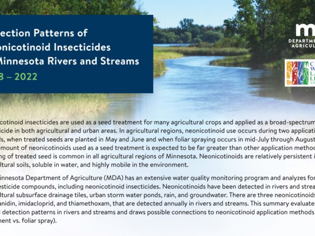 Detection patterns of neonicotinoid insecticides in MN rivers and streams